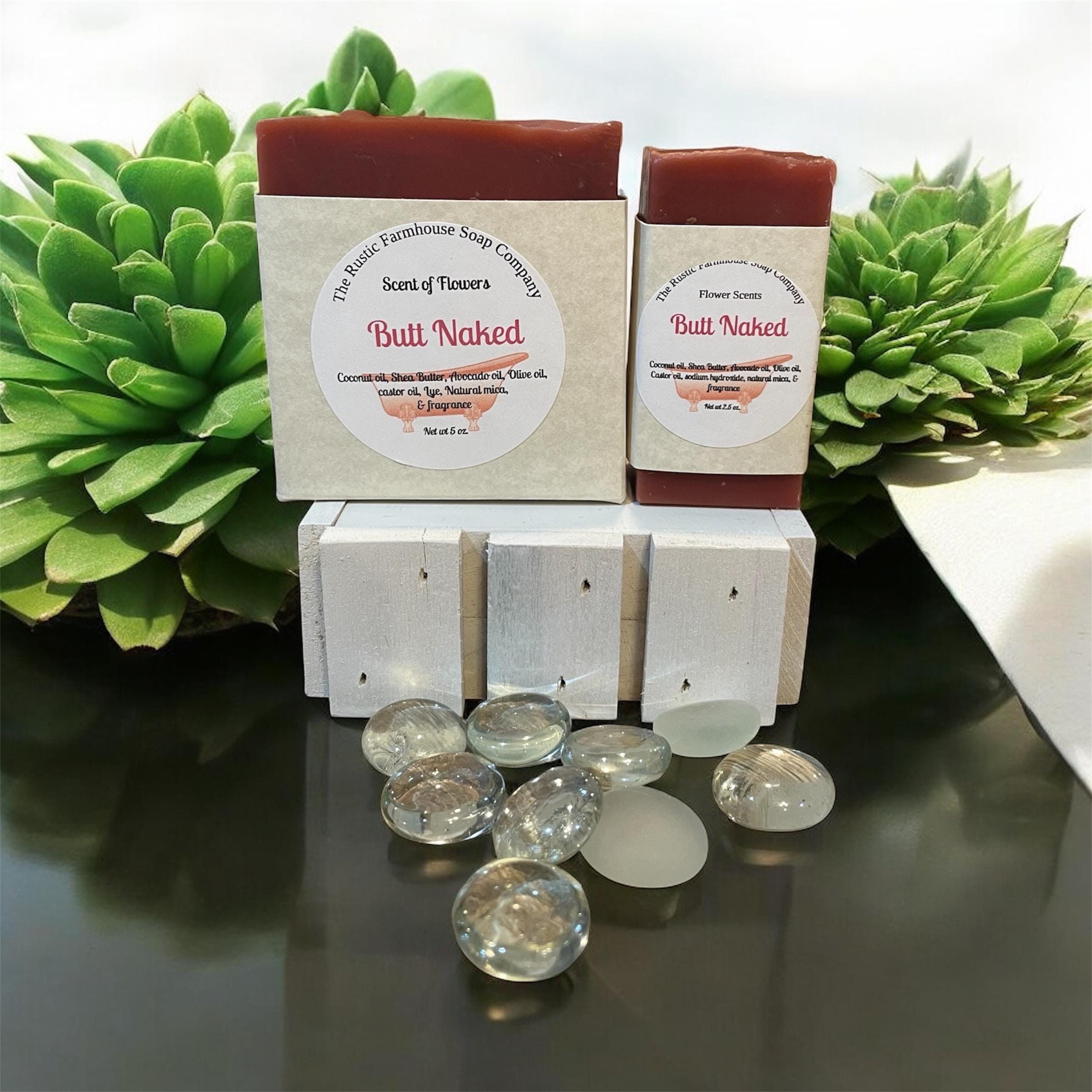 Handcrafted homestead natural soap, Butt Naked handmade soap,  gift, birthday gift, bridal shower, stocking stuffer, gift for her