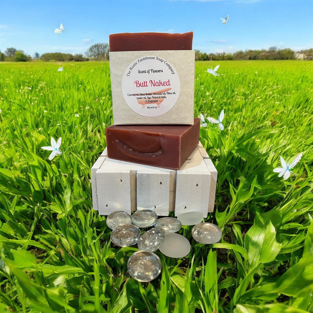 Handcrafted homestead natural soap, Butt Naked handmade soap,  gift, birthday gift, bridal shower, stocking stuffer, gift for her