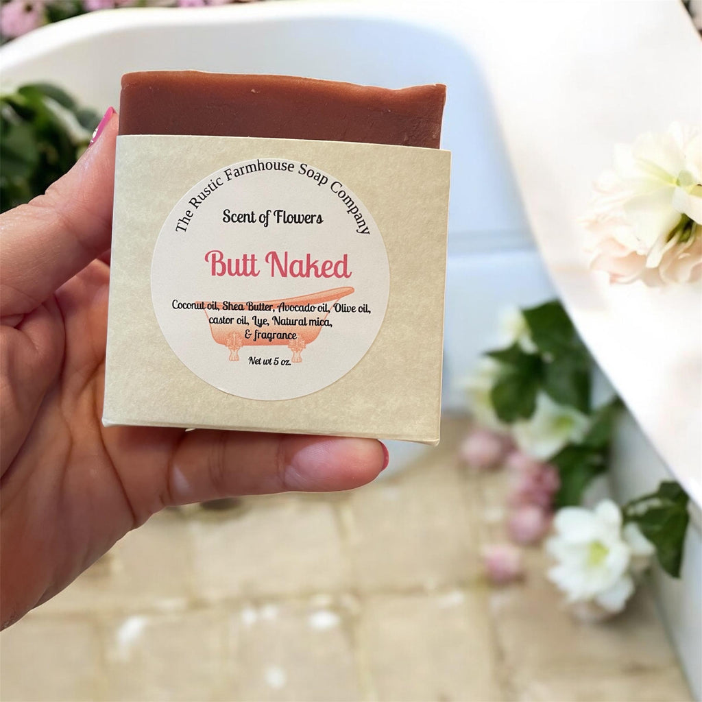 Handcrafted homestead natural soap, Butt Naked handmade soap,  gift, birthday gift, bridal shower, stocking stuffer, gift for her