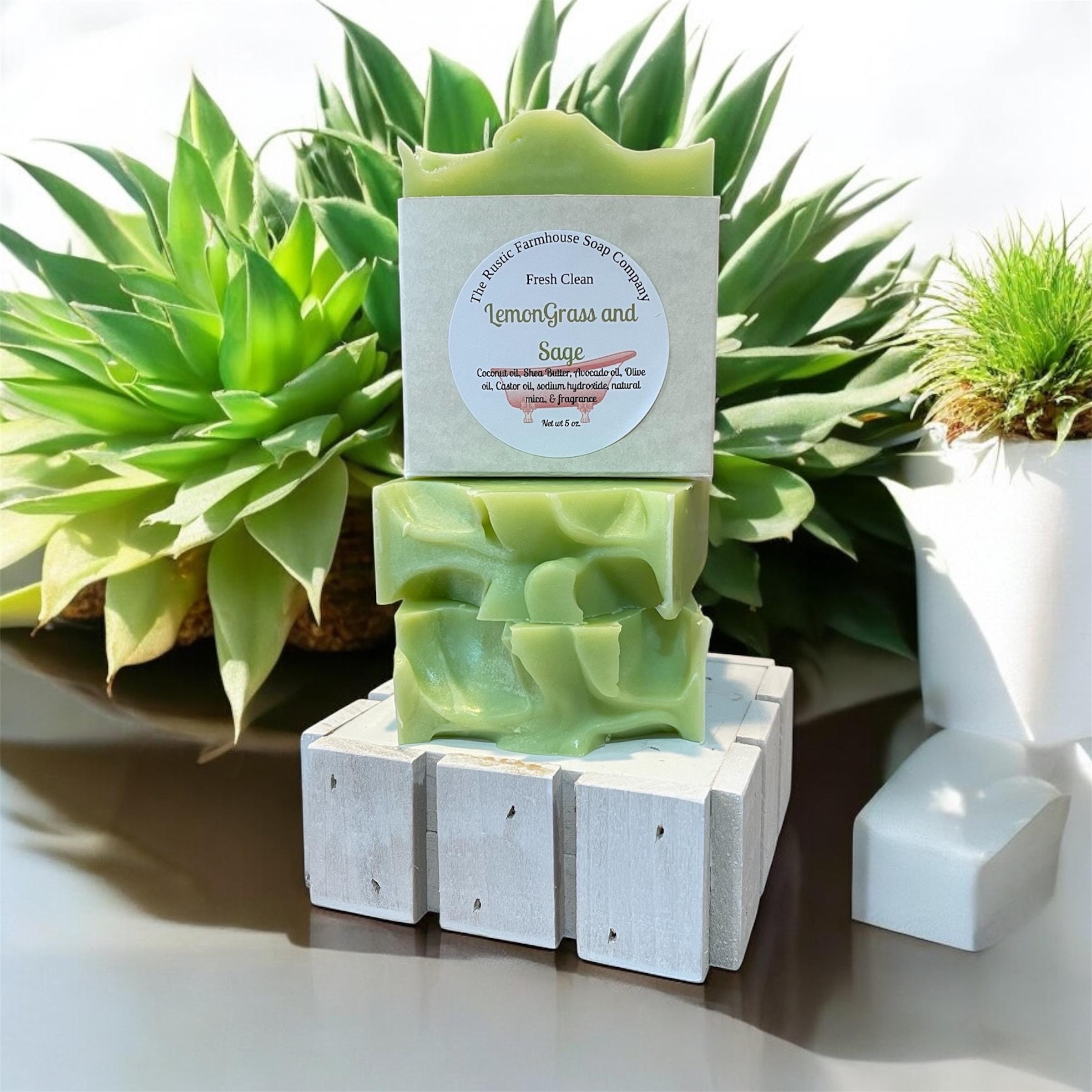 Handcrafted Lemongrass Sage Soap: Natural Vegan Bar Soap