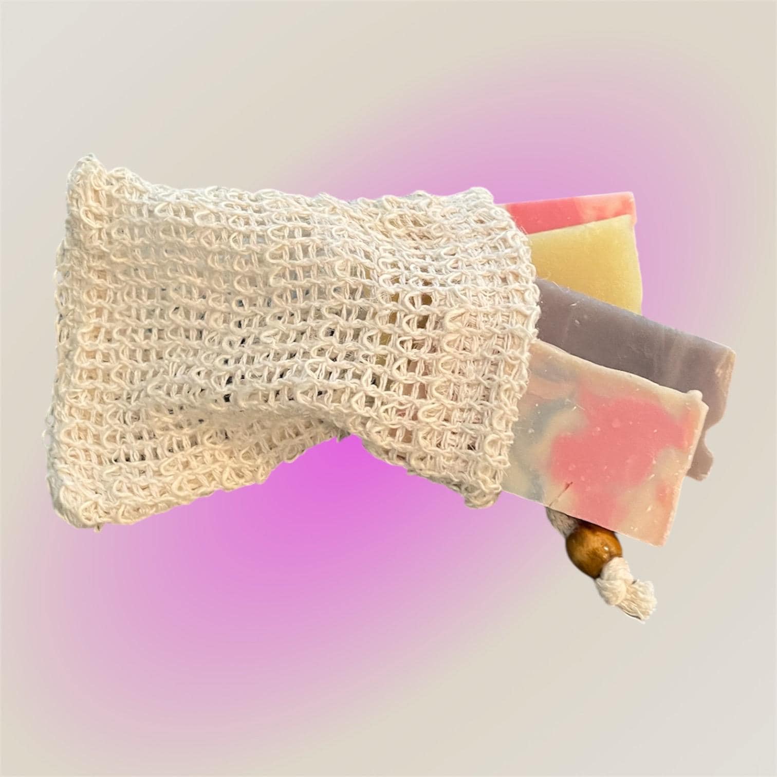 Soap Ends Bag of gentle handcrafted natural aloe infused soap bars.