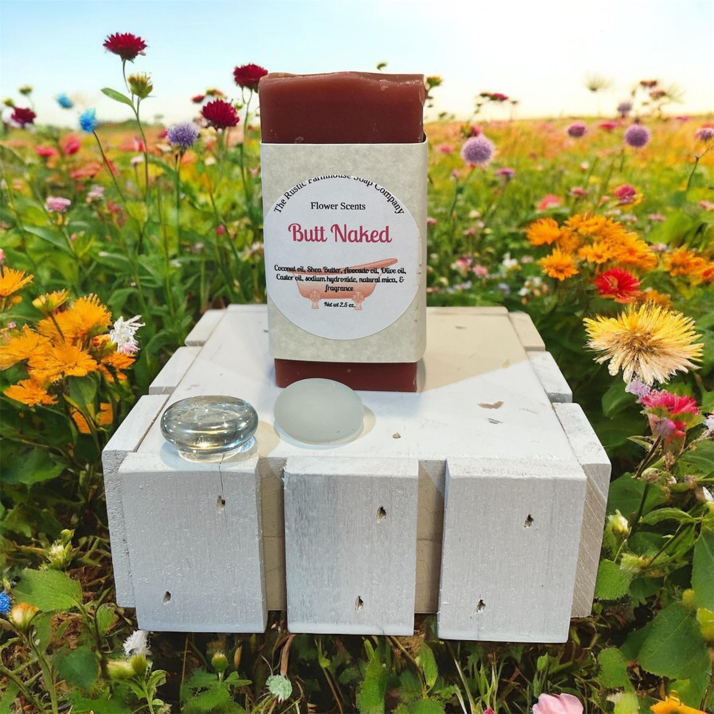 Handcrafted homestead natural soap, Butt Naked handmade soap,  gift, birthday gift, bridal shower, stocking stuffer, gift for her